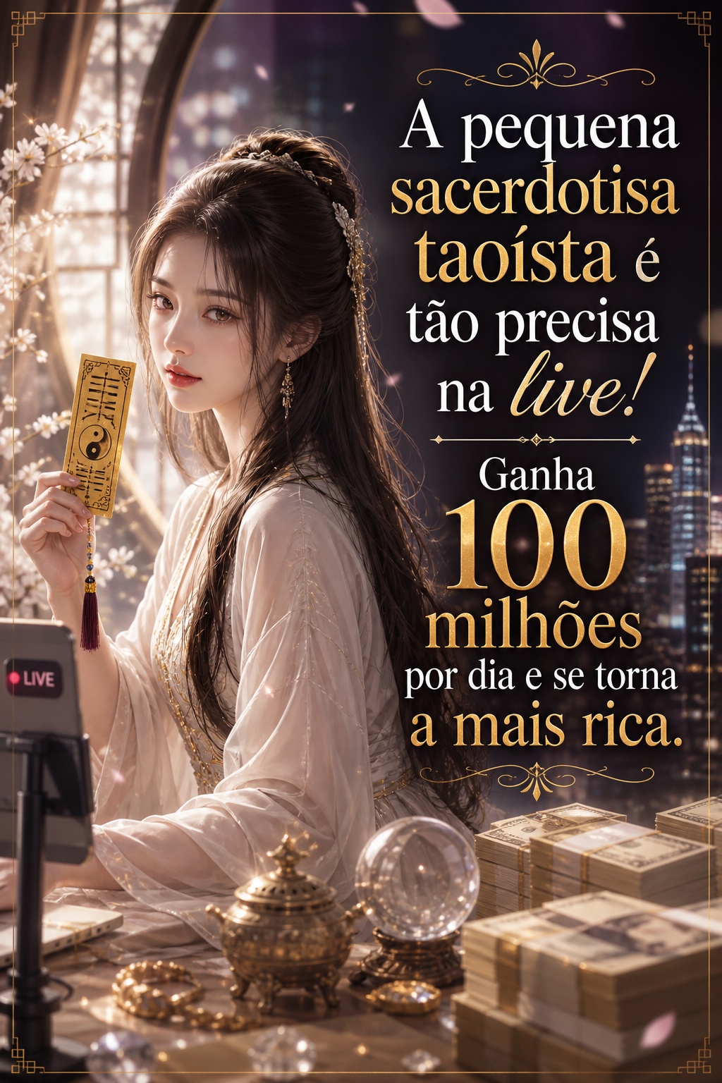 A pequena sacerdotisa taoísta é tão precisa na live! Ganha 100 milhões por dia e se torna a mais rica.